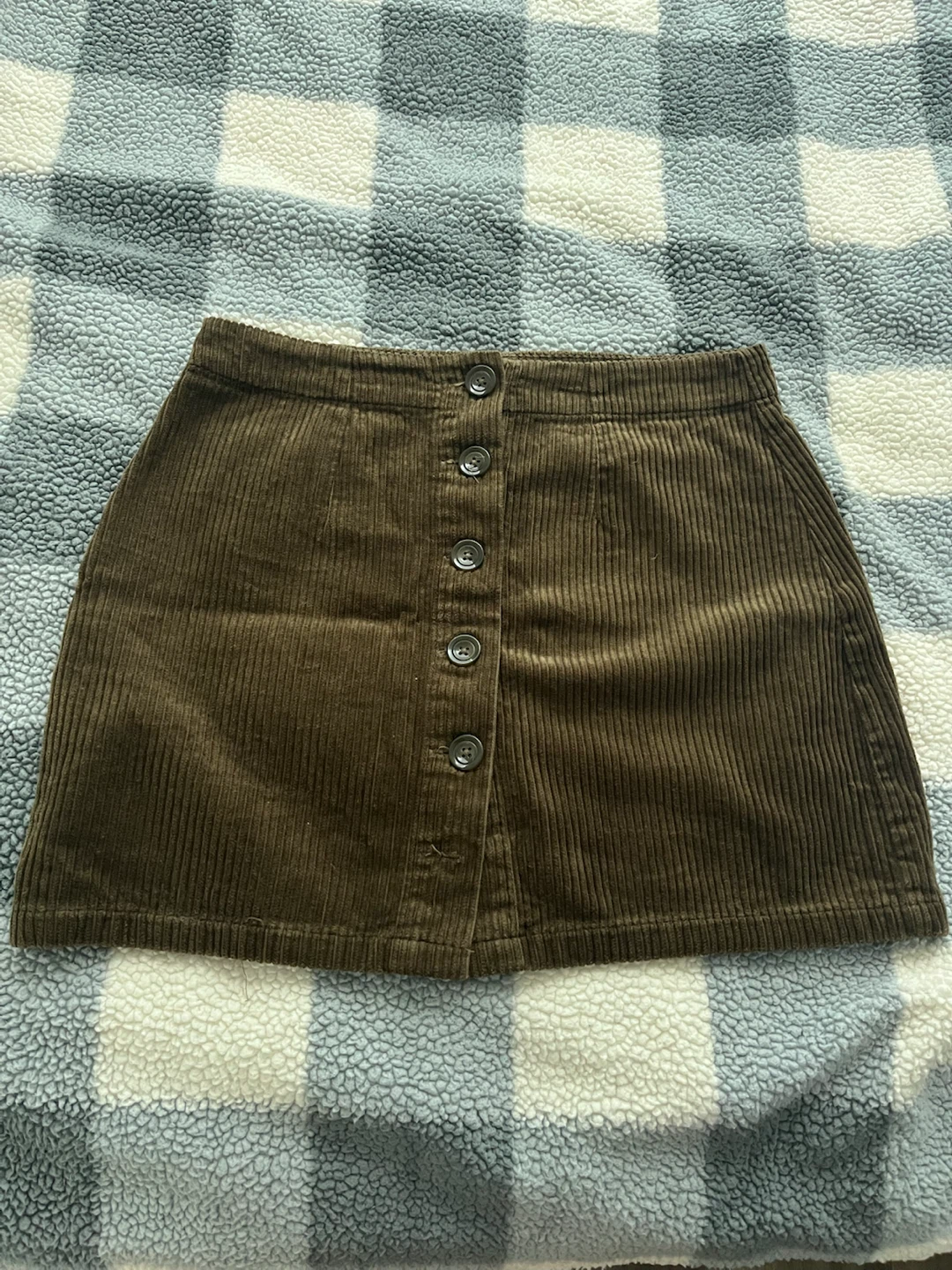 Brown Corduroy Mini Skirt
