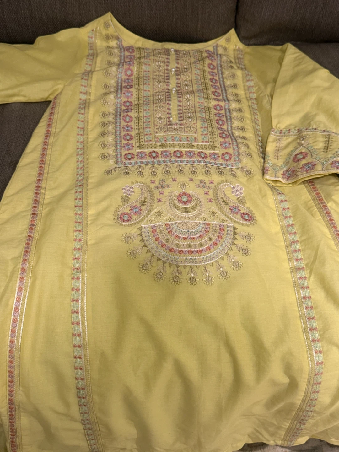 Yellow Embroidered Kurti medium - photo 2