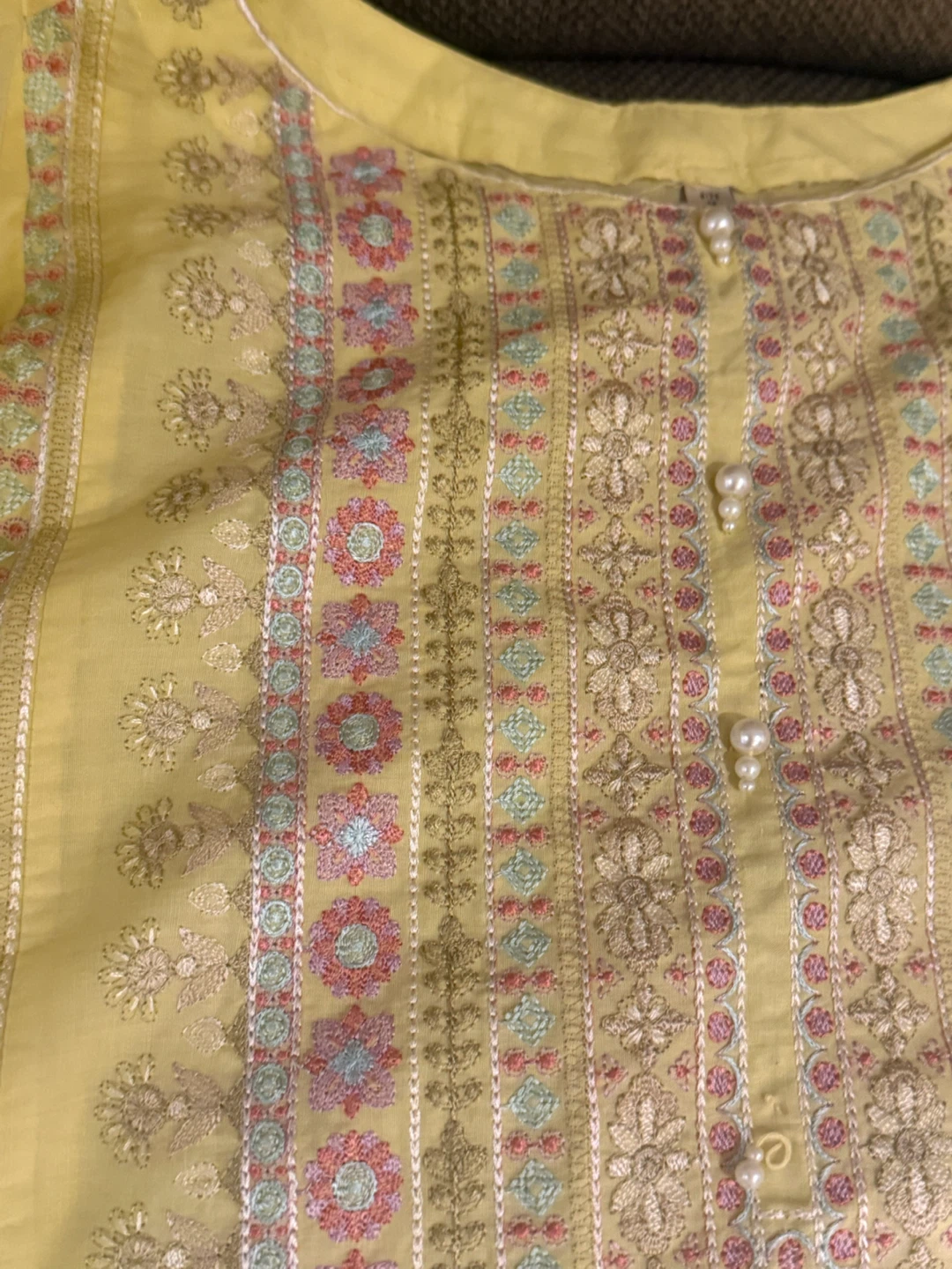 Yellow Embroidered Kurti medium - photo 5