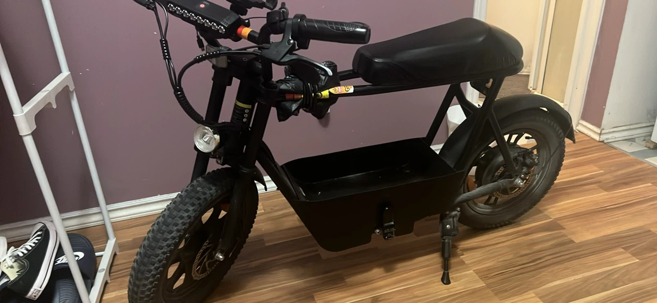 Black Electric Scooter with Basket - photo 2