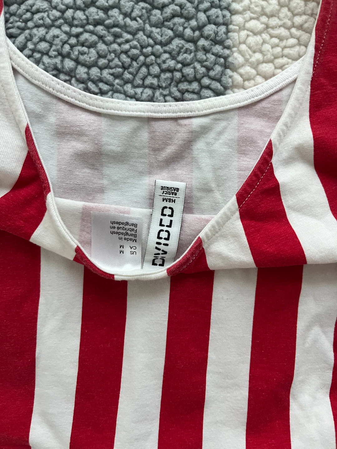 H&M Divided Red & White Striped Crop Top Tank - photo 3