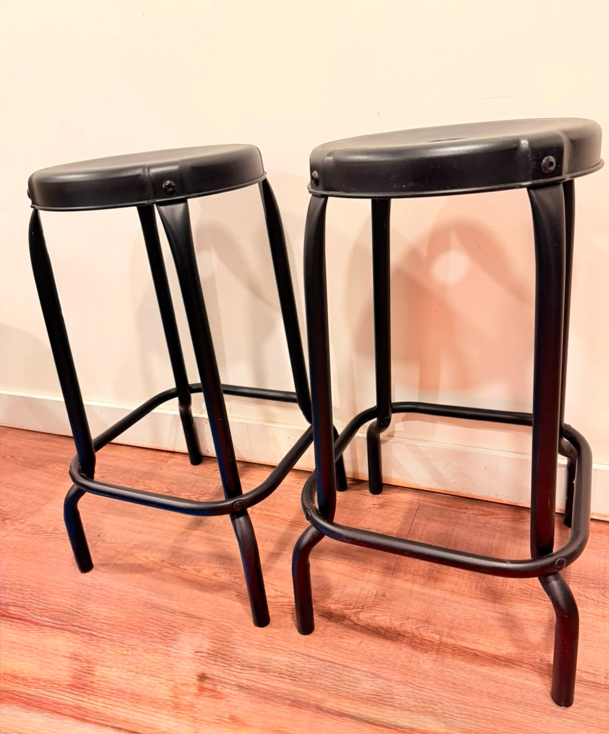 Pair of IKEA RÅSKOG Metal Bar Stools - Black (Discontinued) - photo 3