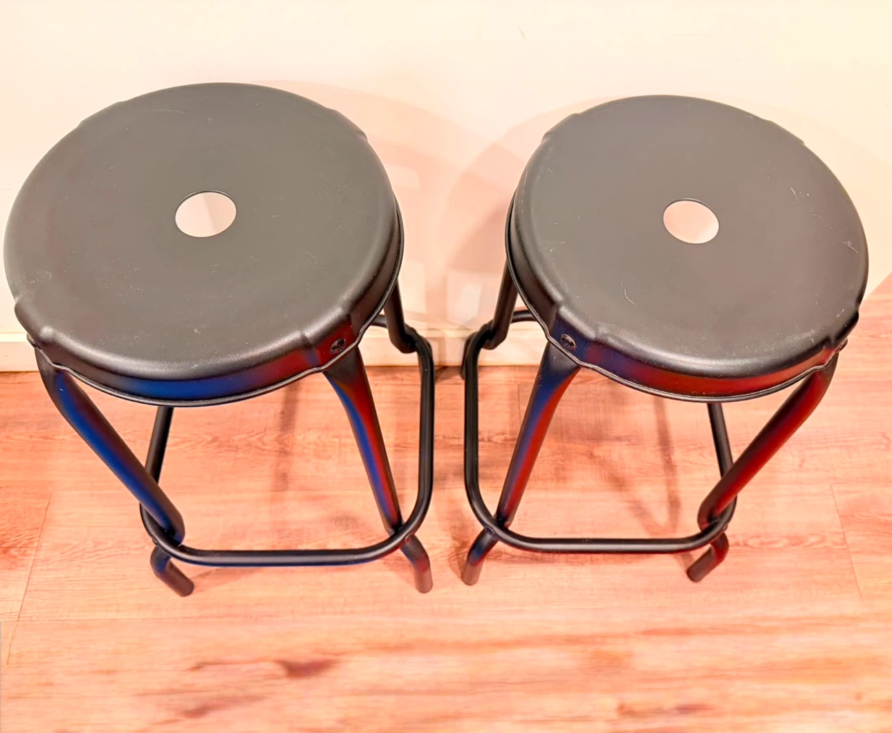 Pair of IKEA RÅSKOG Metal Bar Stools - Black (Discontinued) - photo 4