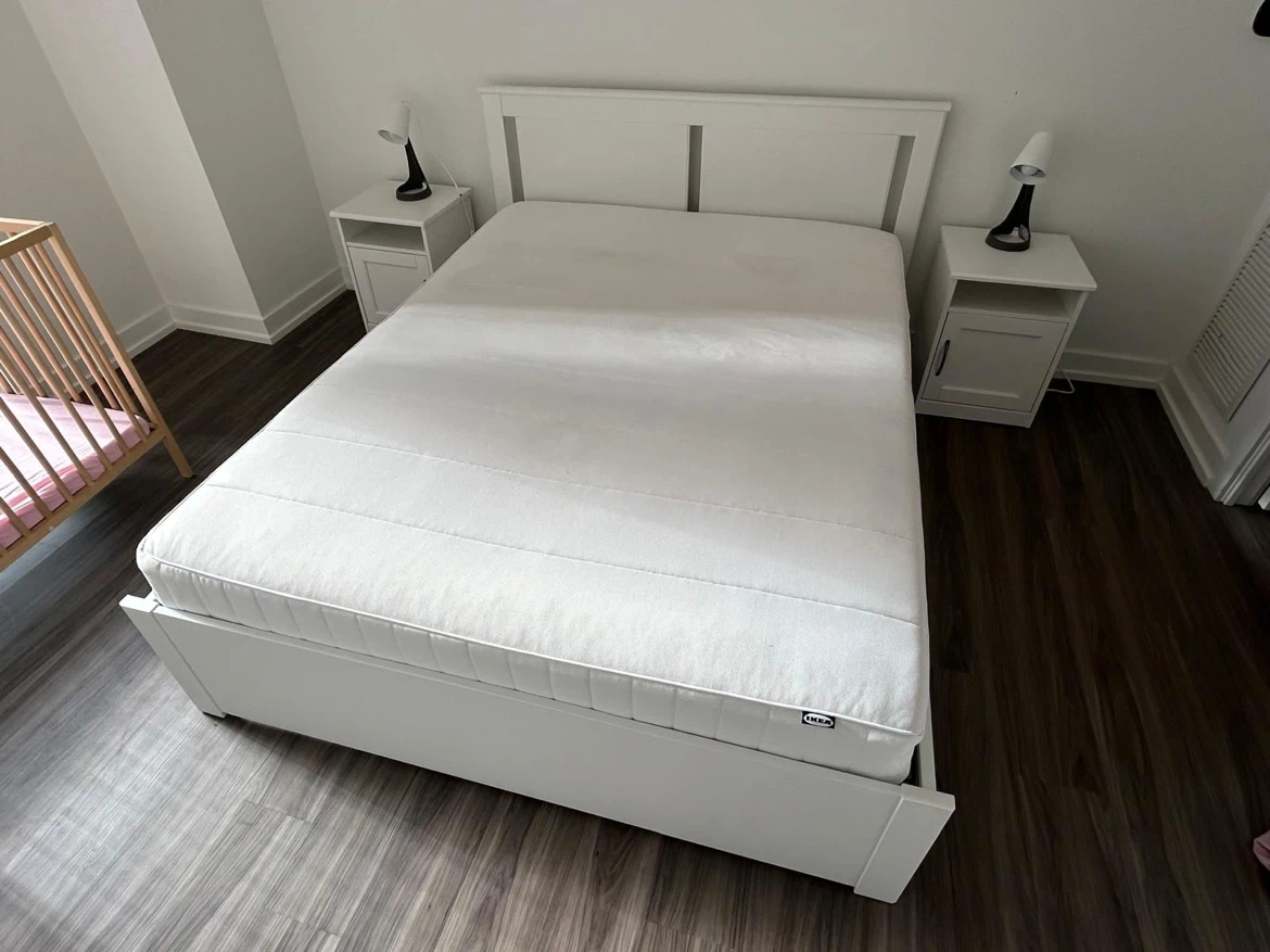IKEA King White Bed Frame - photo 2
