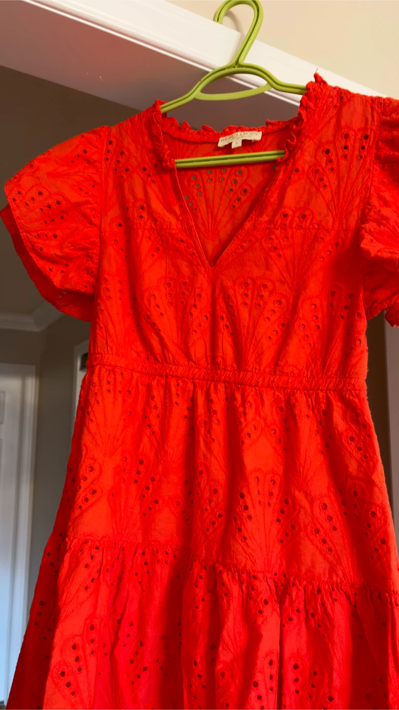 Bright Red Broderie Anglaise Dress - photo 2