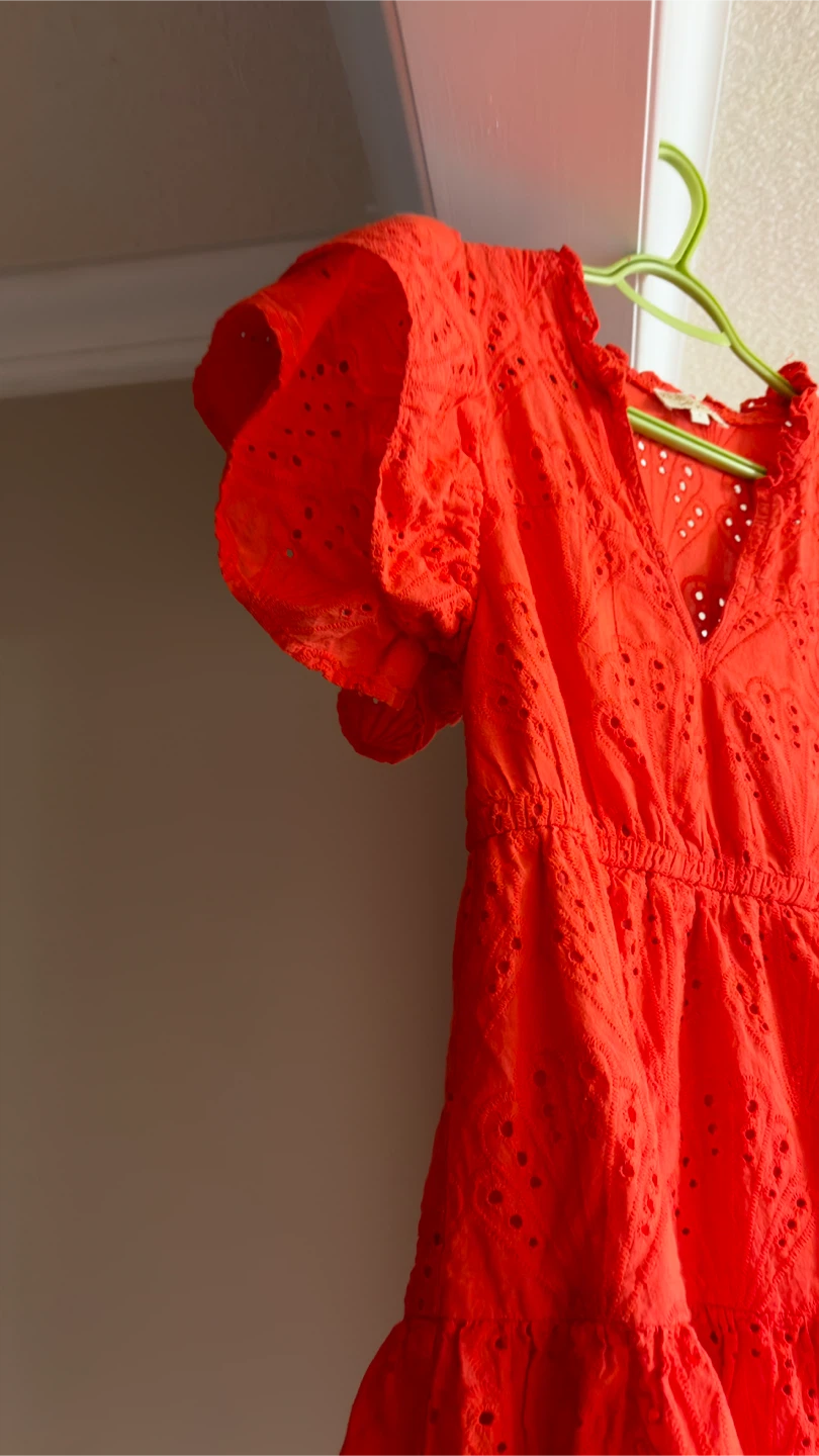 Bright Red Broderie Anglaise Dress - photo 3
