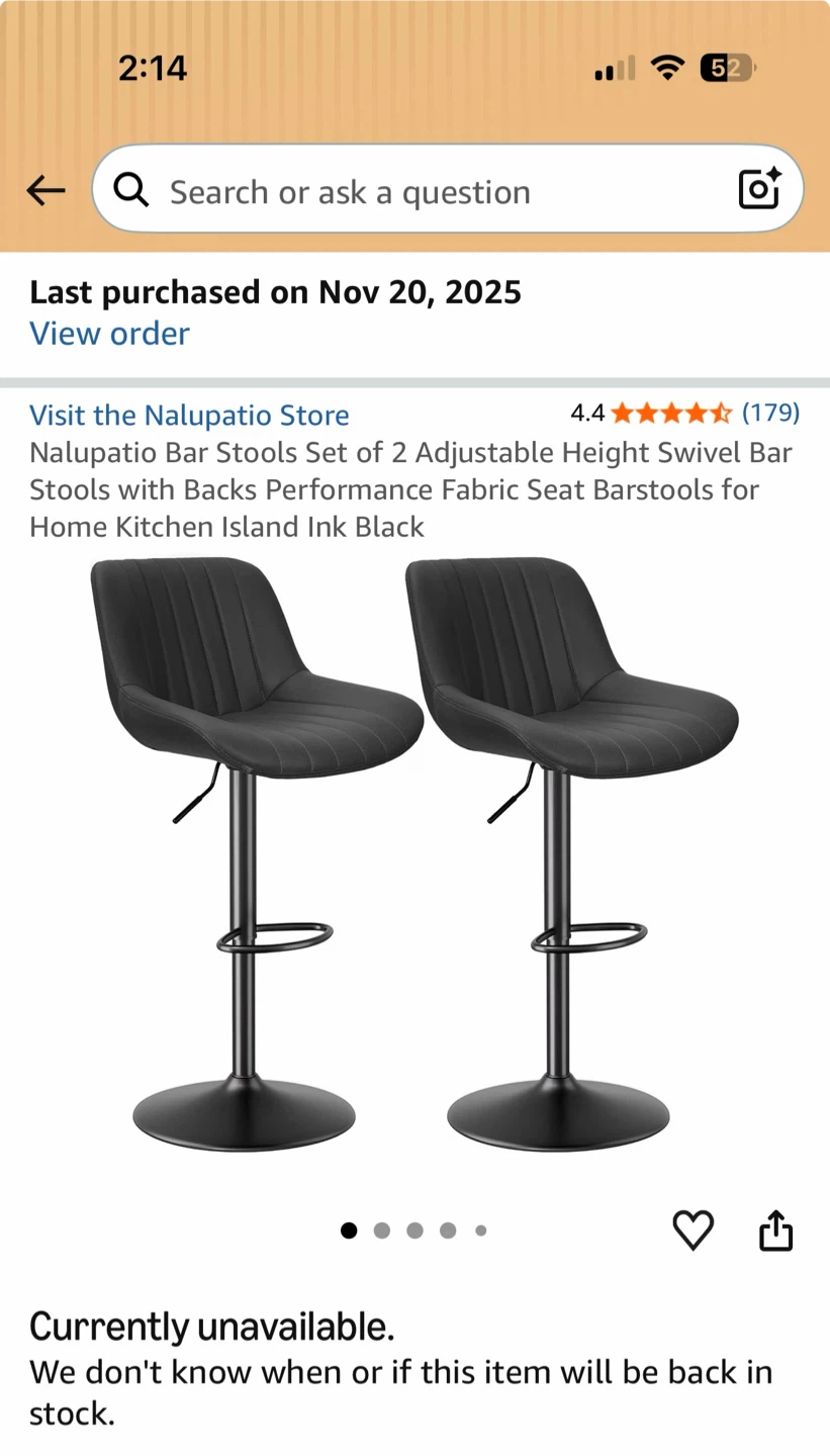 Brand New Bar Stools Set of 2 - Black