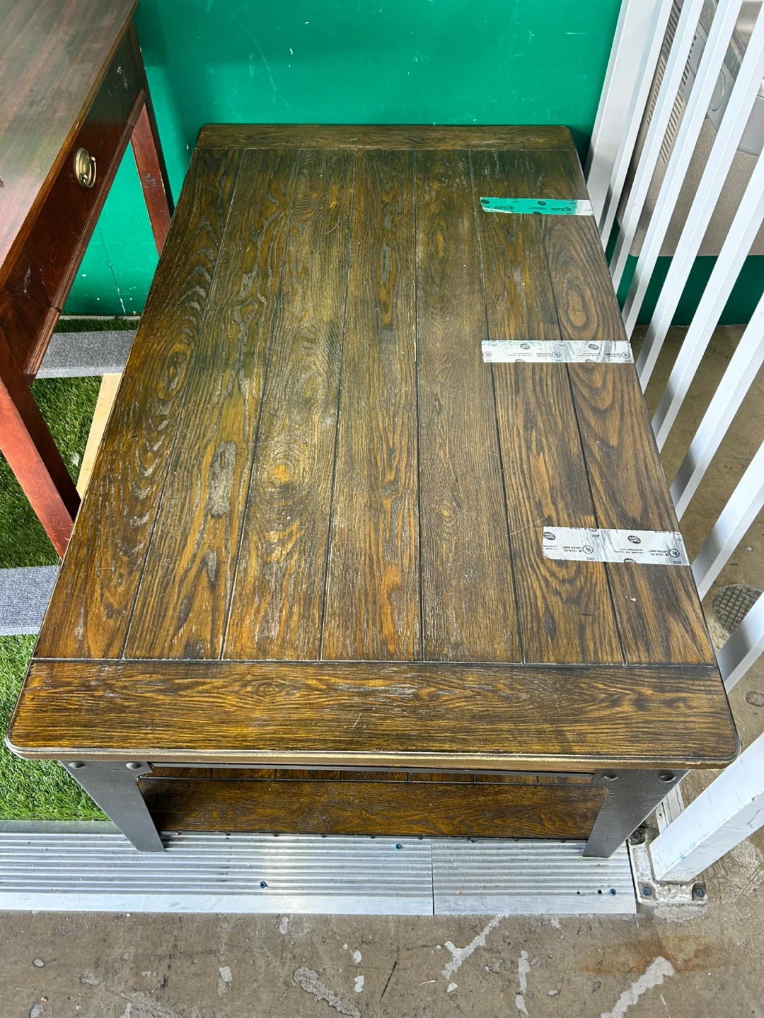 Wooden Coffee Table with Metal Legs