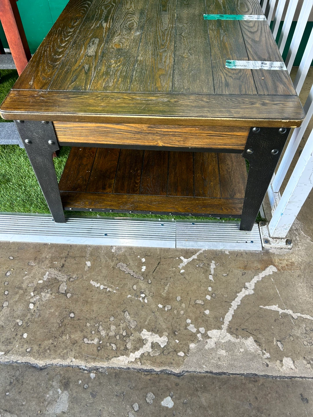 Wooden Coffee Table with Metal Legs - photo 2