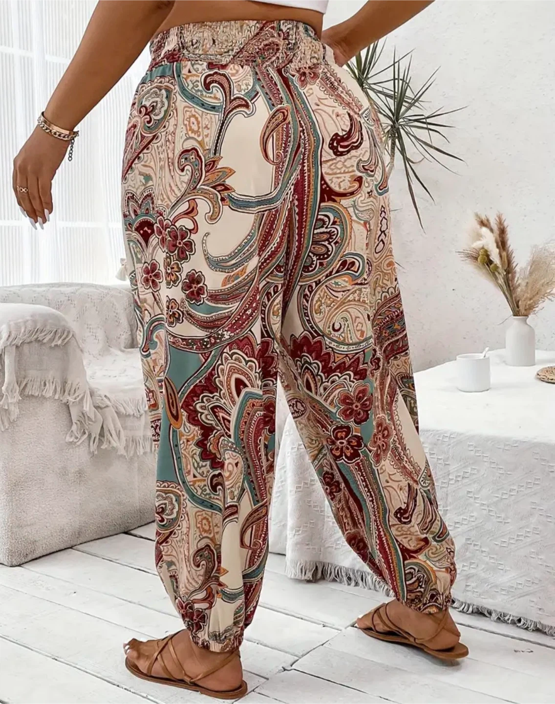 Multi Coloured Bohemian Print Pant & Ivory Top - photo 2