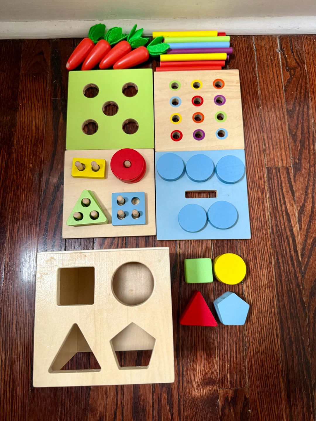 5-in-1 Wooden Shape Sorter Toy Set