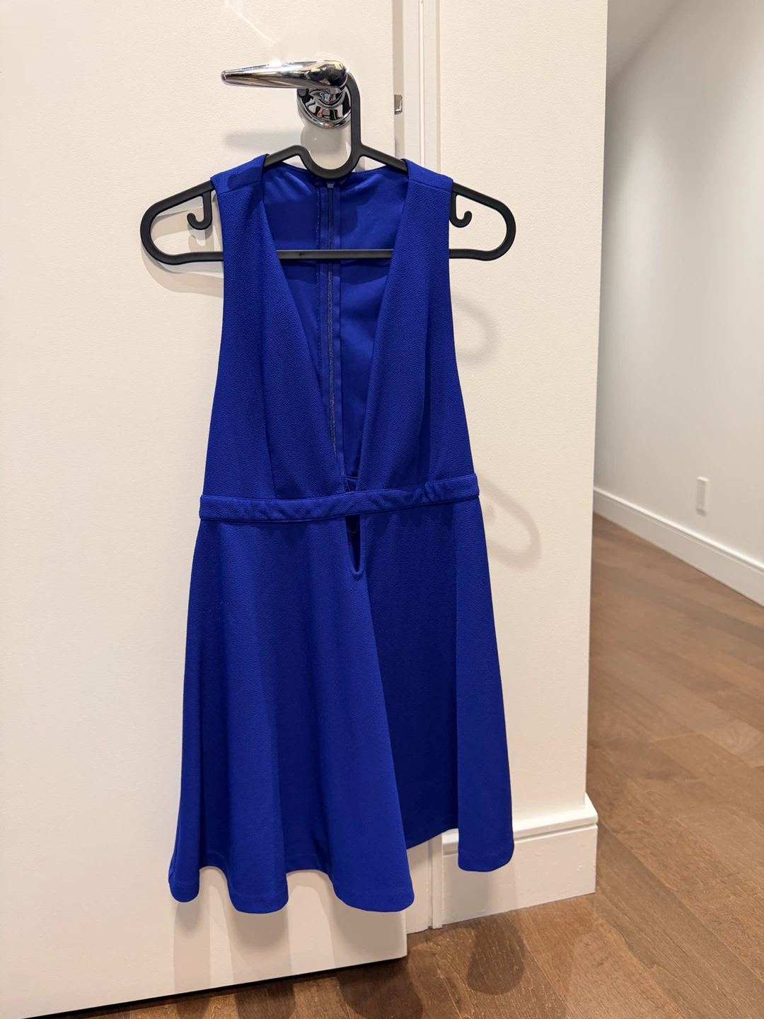 Royal Blue V-Neck Mini Dress