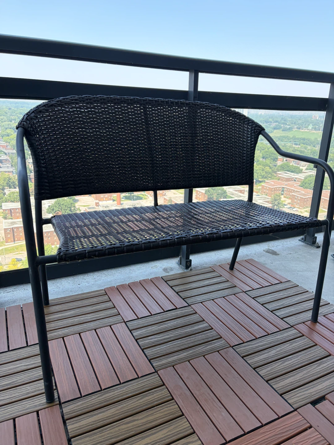 Black Wicker Outdoor Loveseat - photo 2