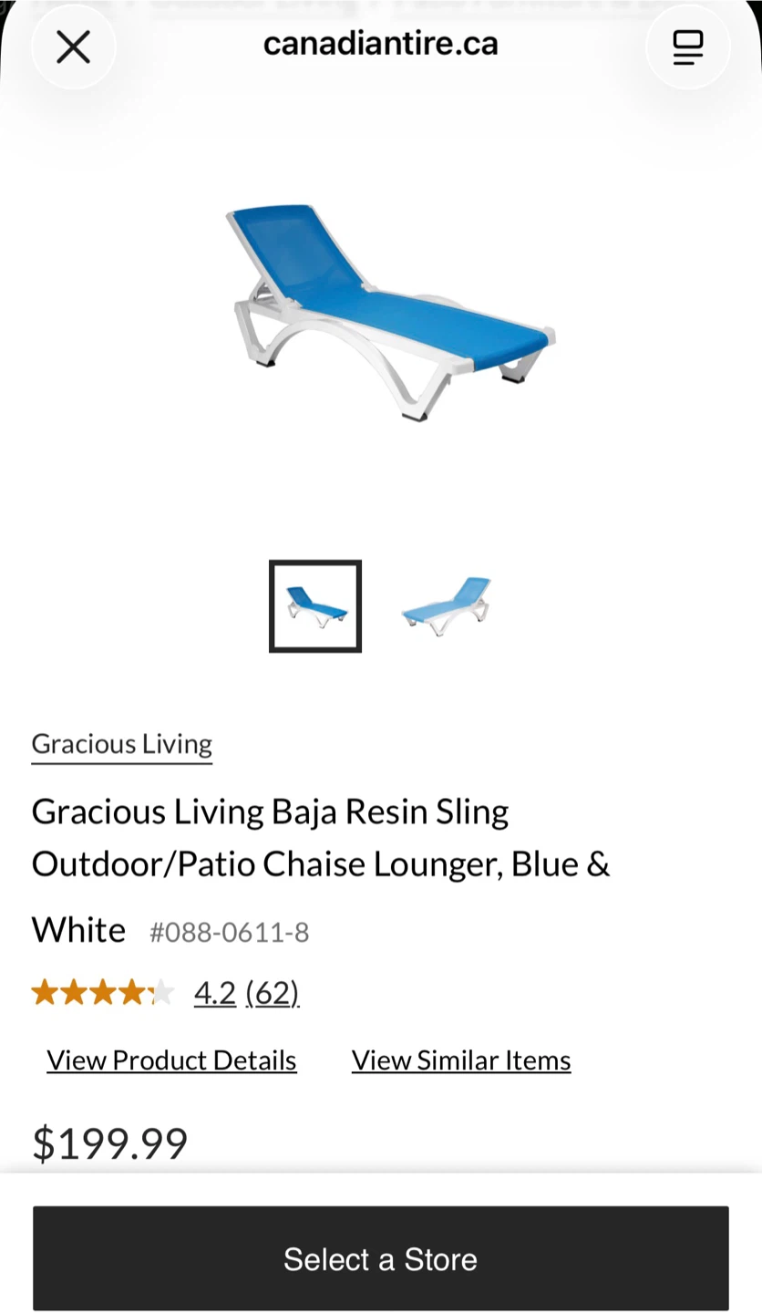 Gracious Living Outdoor Chaise Lounger