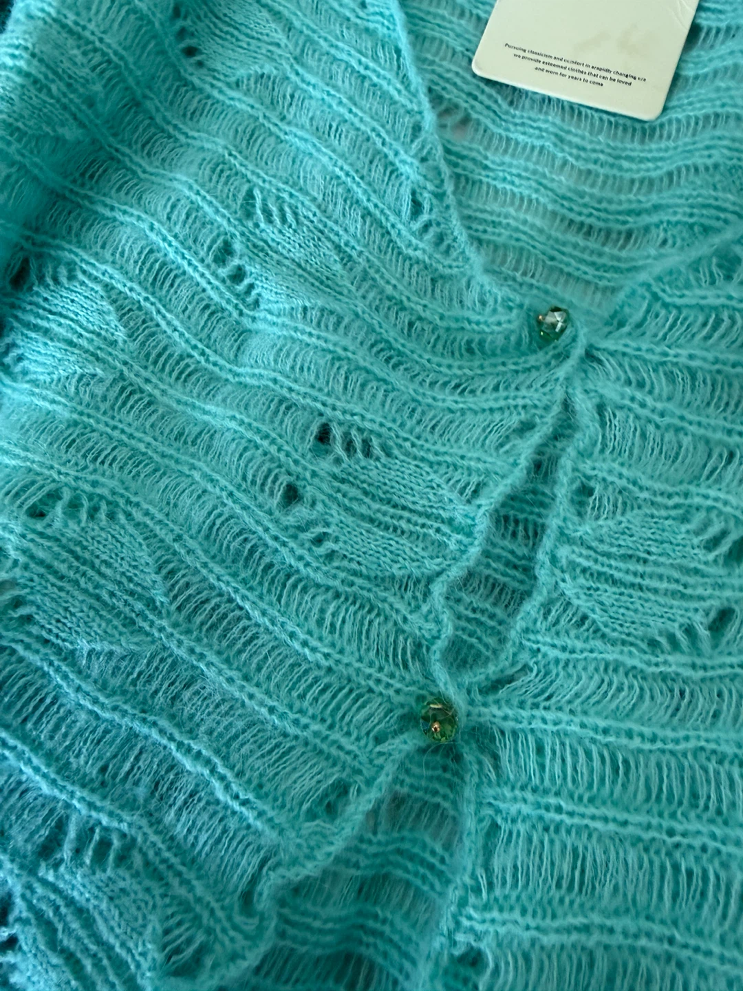 Two Pieces Green Knit Cardigan and dress Size M - photo 3