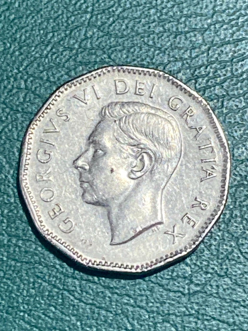 Canada 1951 5 Cents Nickel Coin - George VI