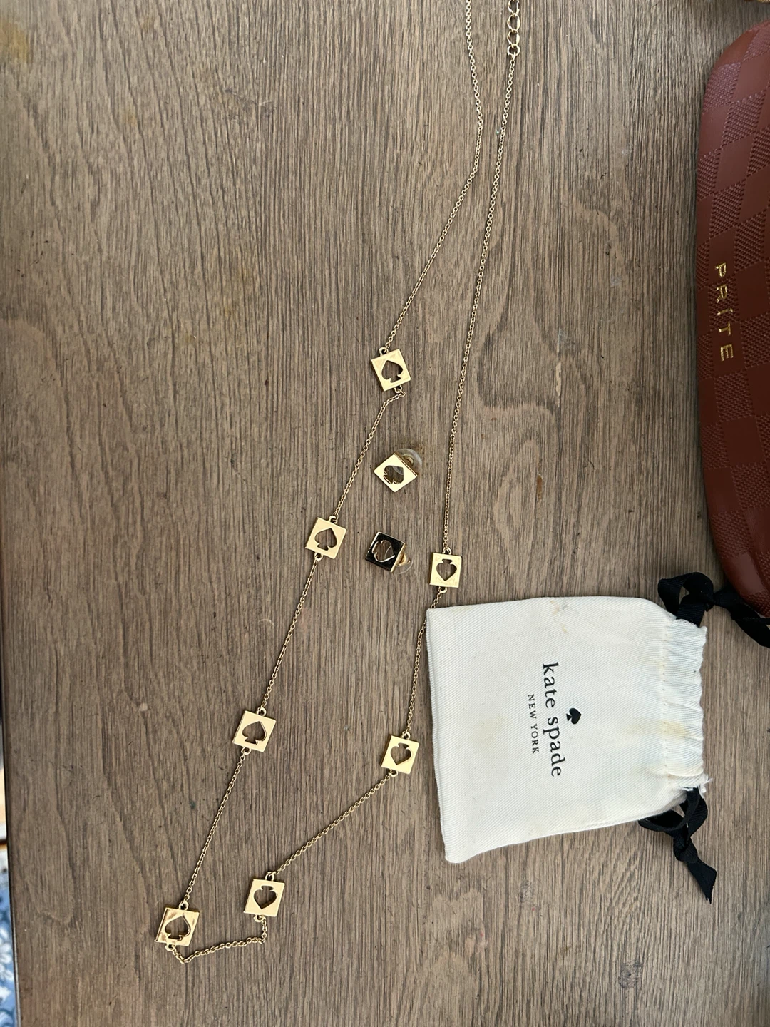 Kate Spade Gold Tone Necklace and Stud Earrings Set - photo 2