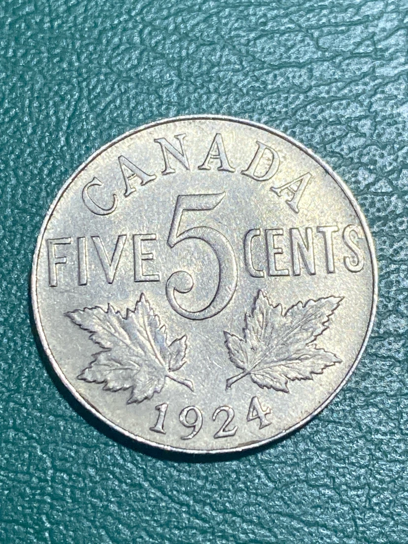 1924 Canadian 5 Cent Coin