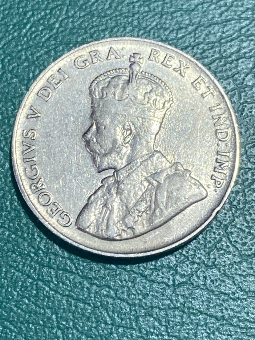 1924 Canadian 5 Cent Coin - photo 2