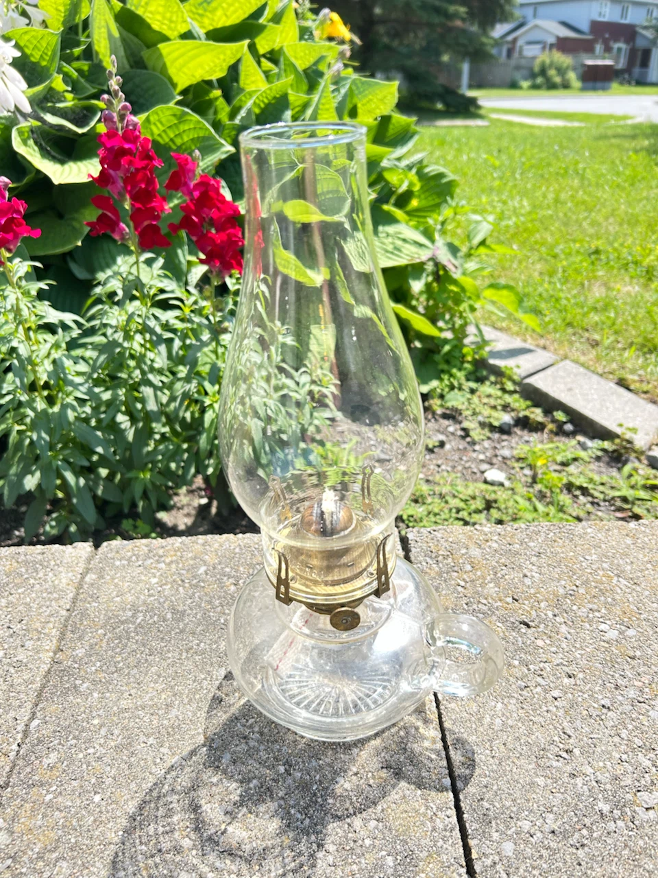 Set of 3 Vintage Glass Oil Lamps - photo 2