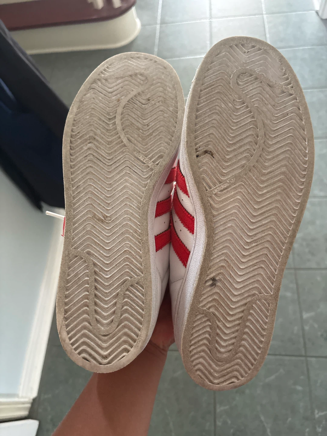 Adidas Superstar White Red Shoes Size 9 US - photo 2