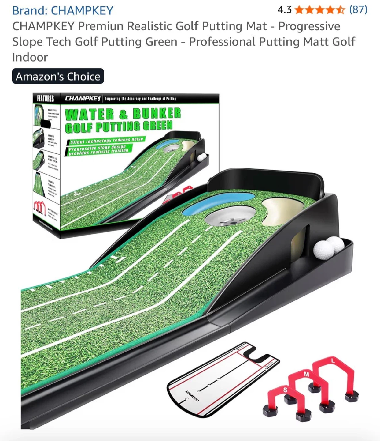CHAMPKEY Indoor Golf Putting Mat - photo 2
