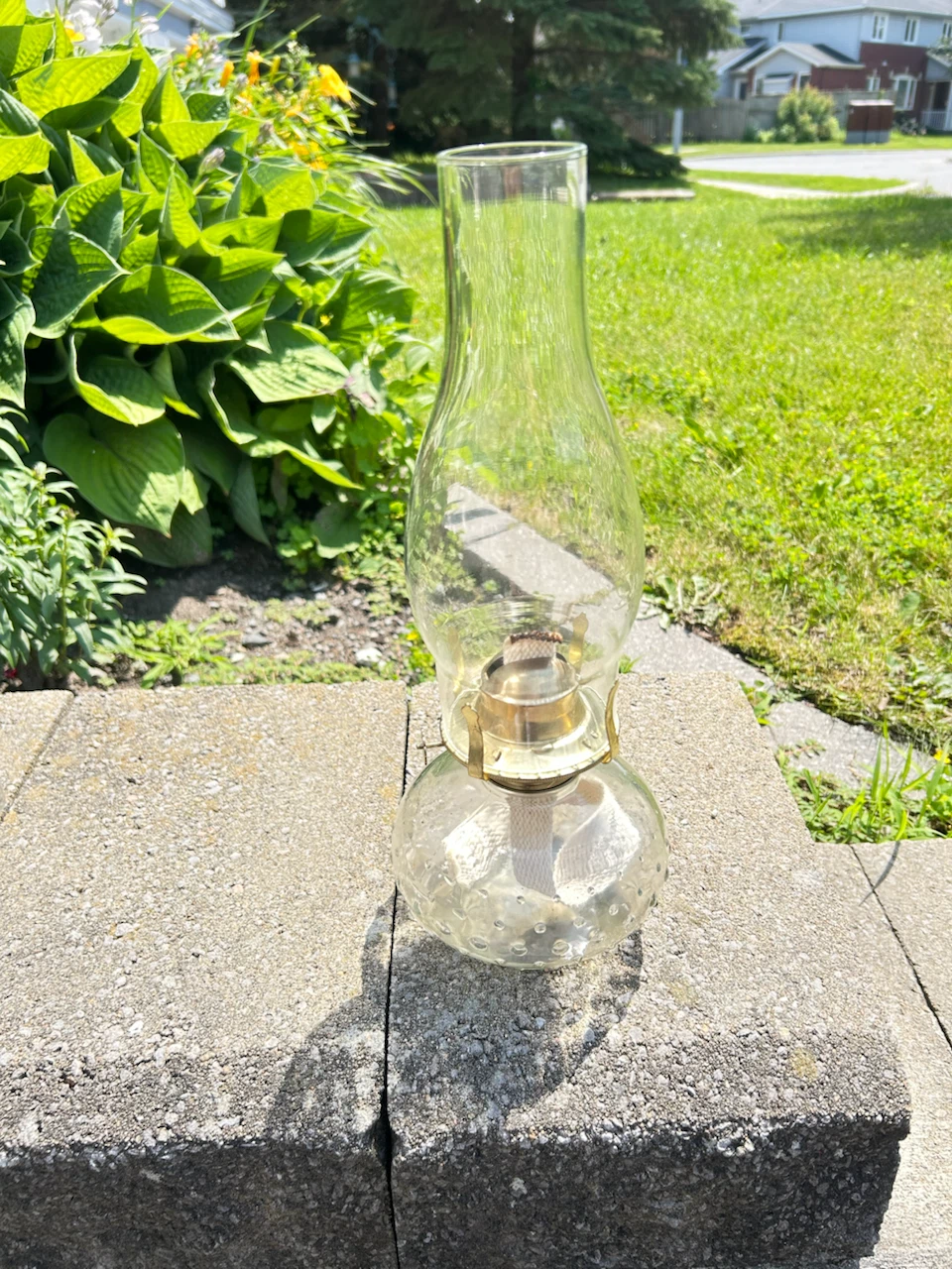 Set of 3 Vintage Glass Oil Lamps - photo 4