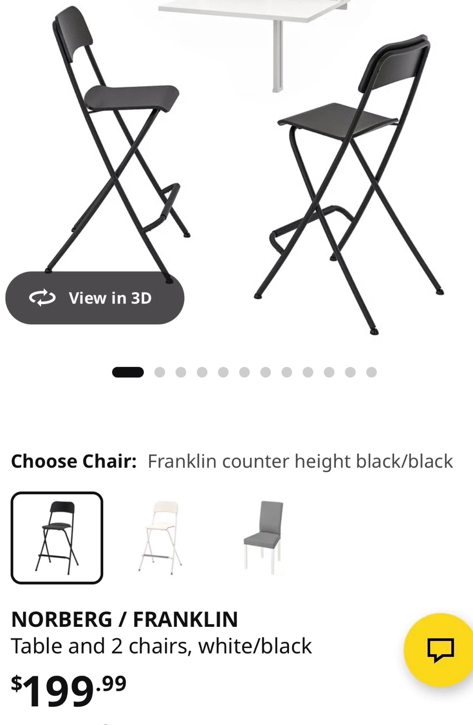 IKEA Franklin Counter Height Chair Black/Black - photo 5