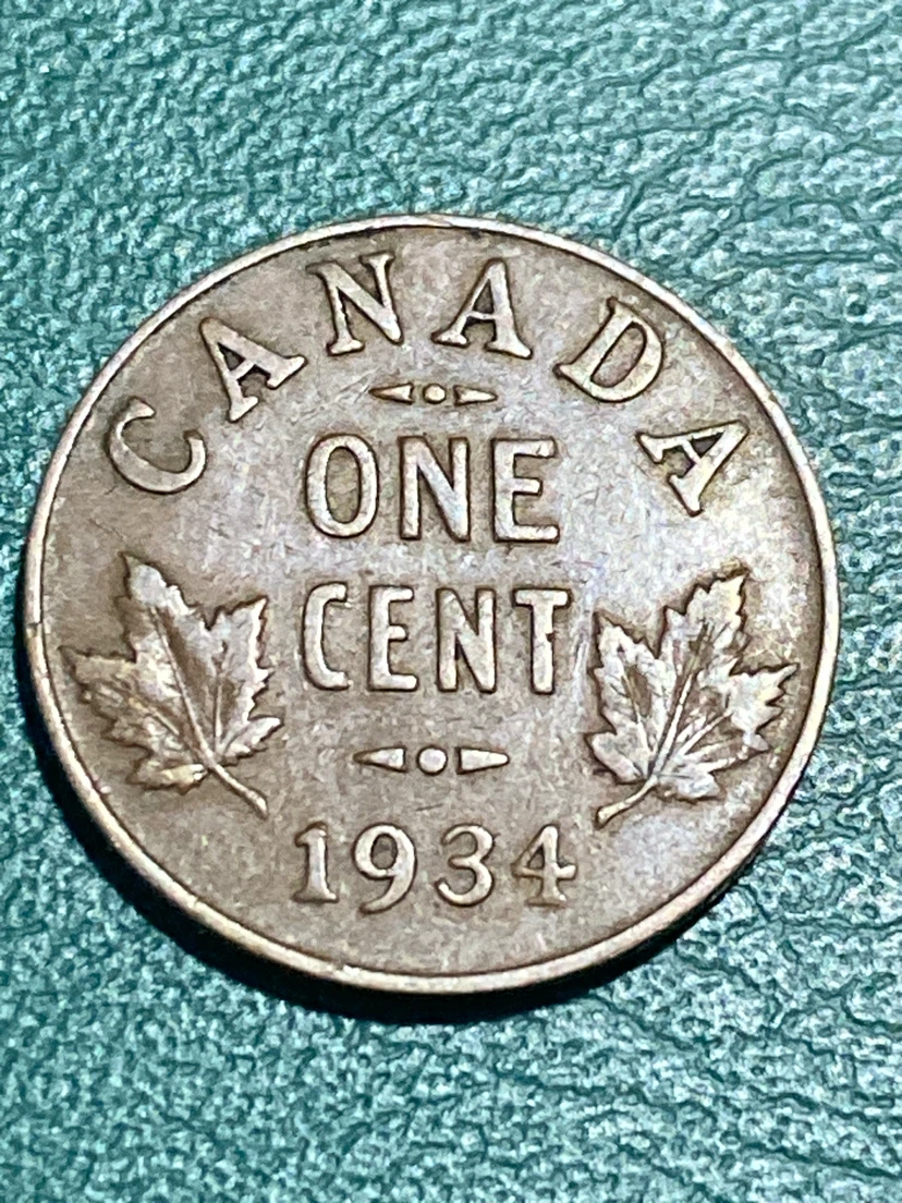 1934 Canada One Cent Coin - photo 3
