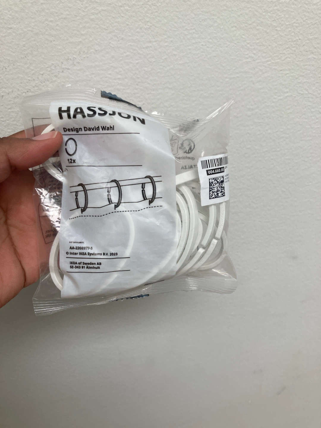 FREE IKEA HASSJÖN Curtain Rings 12x White