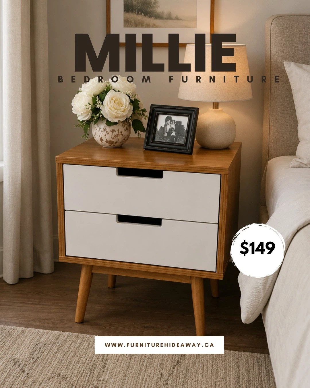 Modern 2-Drawer Nightstand