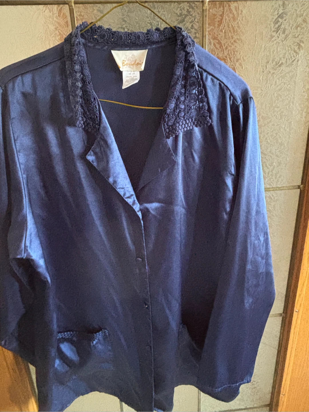Boudoir Navy Blue Polyester Top