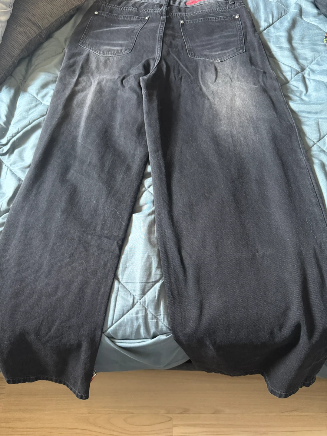Black Wide Leg Jeans peace in war