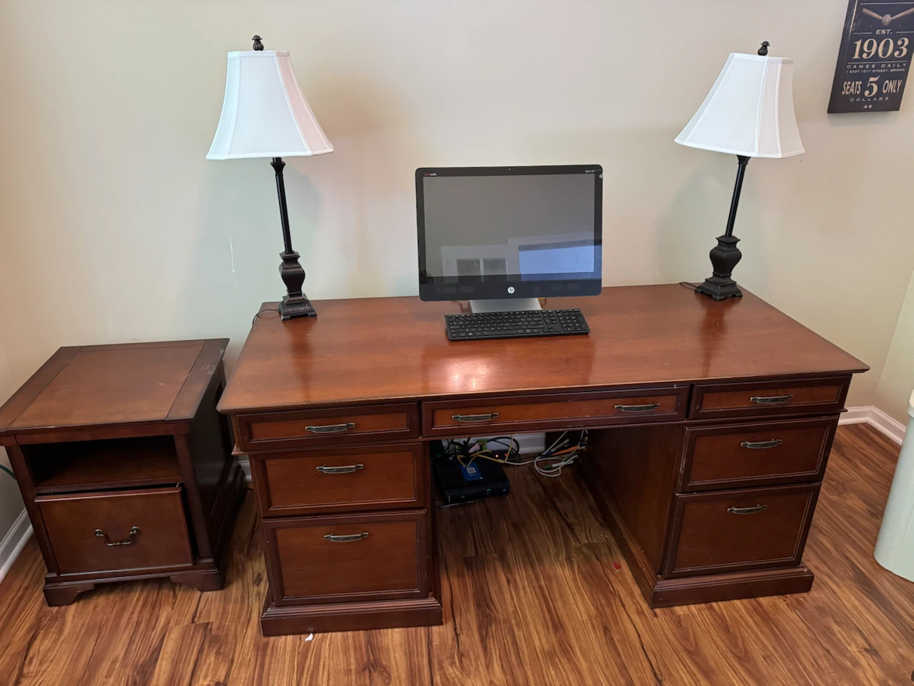 Wooden Desk with Drawers