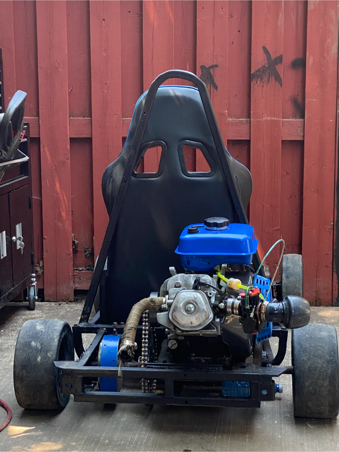 Go-kart with modified honda gx340 engine