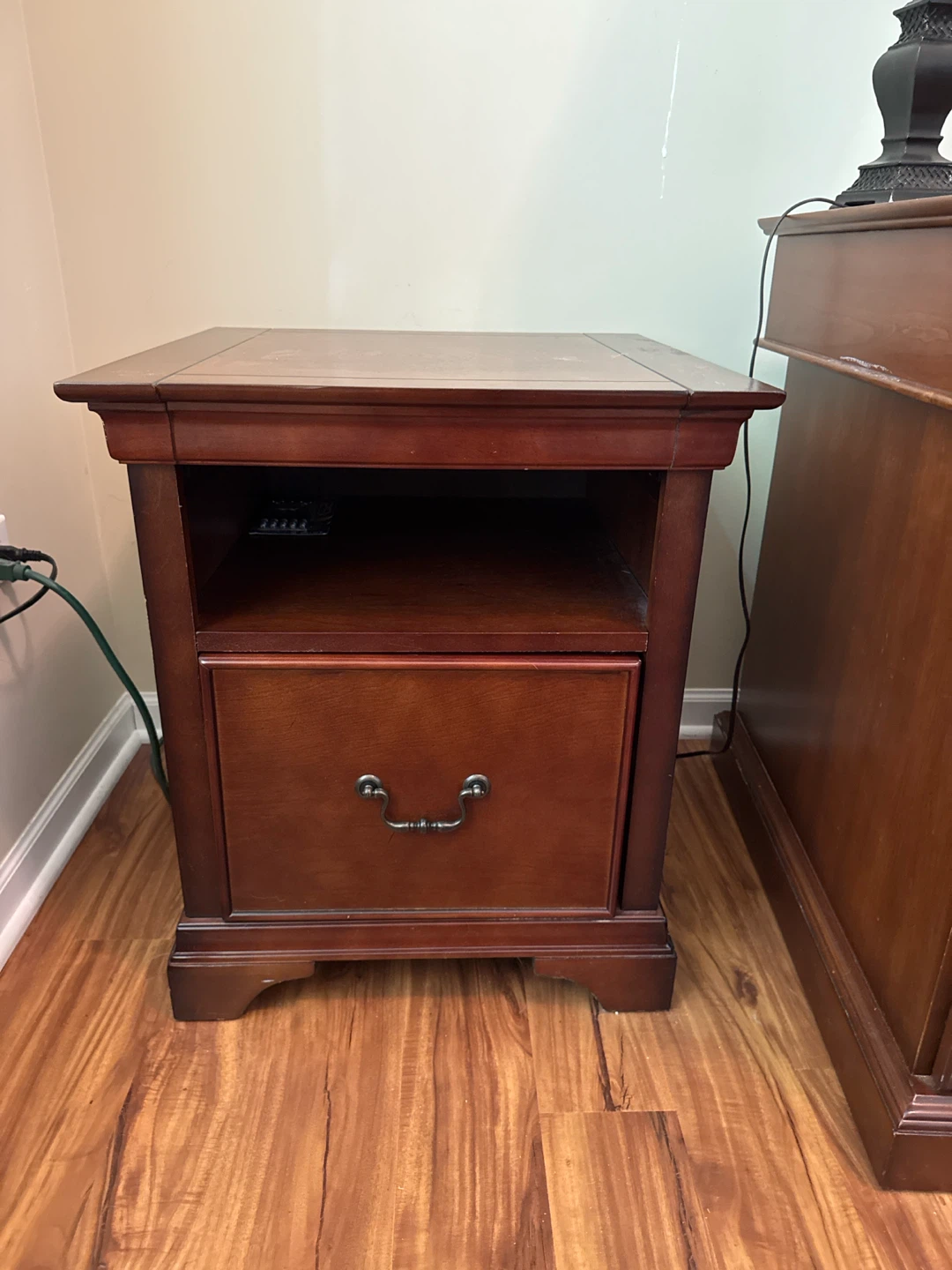 Wooden Printer Table with File Drawer