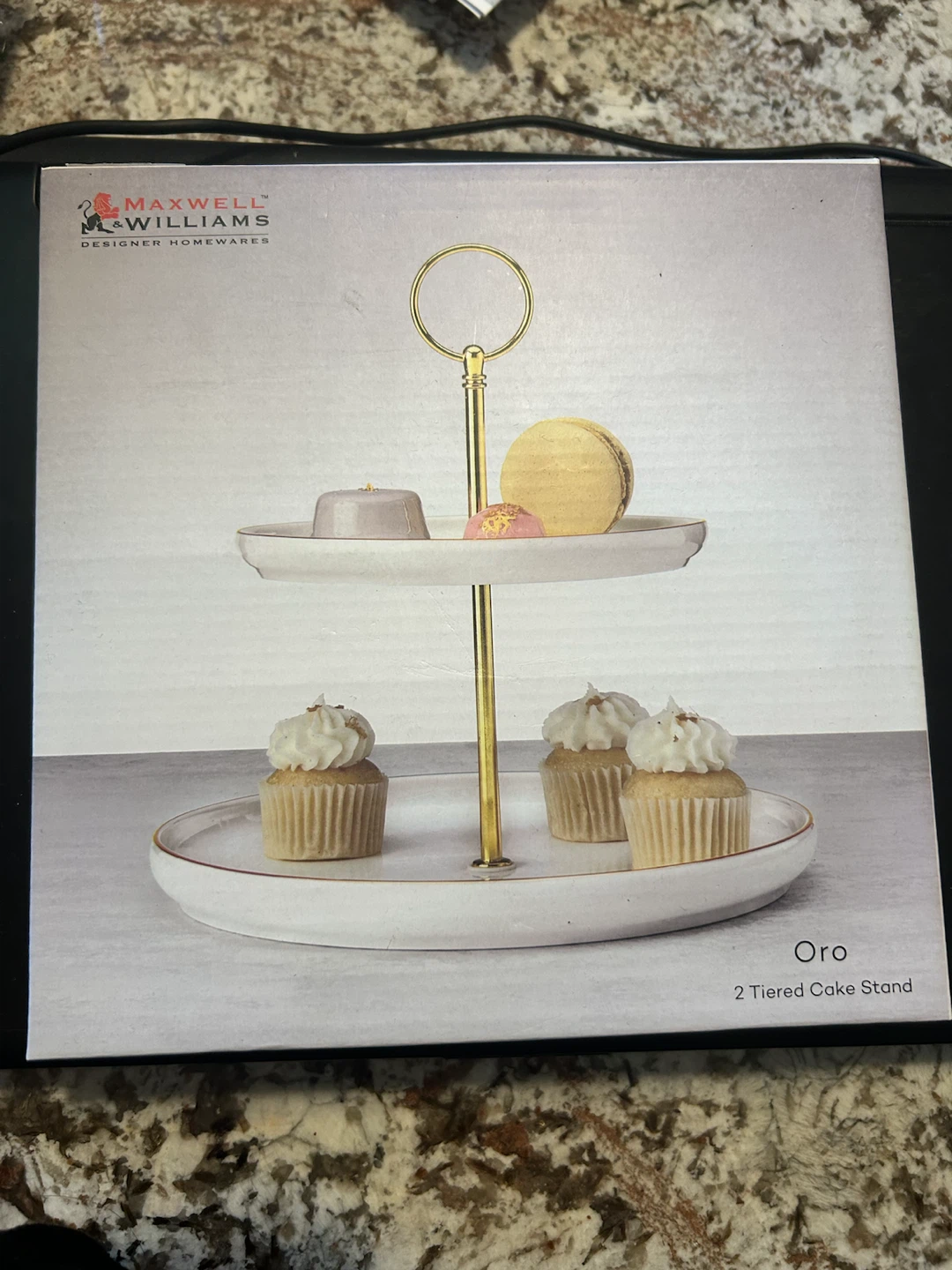 Maxwell Williams Oro 2 Tiered Cake Stand