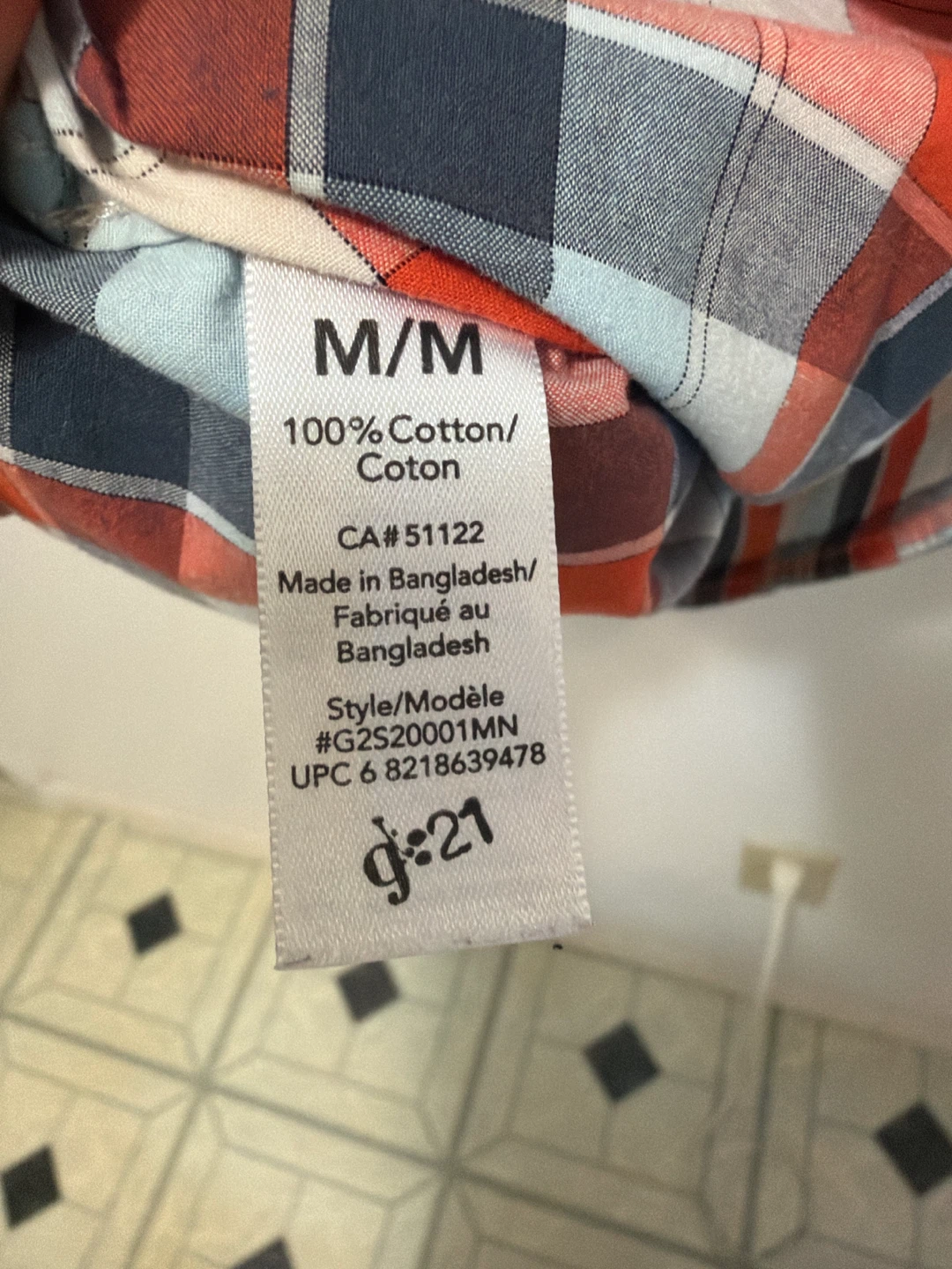 g;21 Plaid Short Sleeve Shirt M/M - photo 5