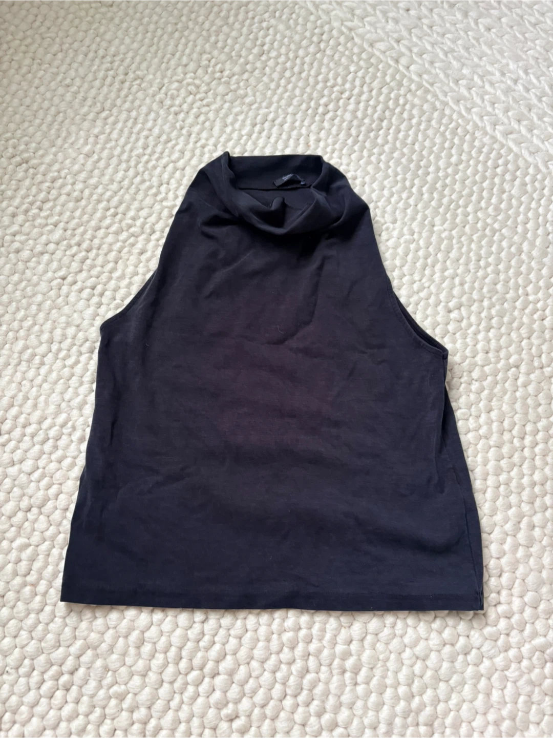 Massimo Dutti Black Mock Neck Sleeveless Top - photo 2