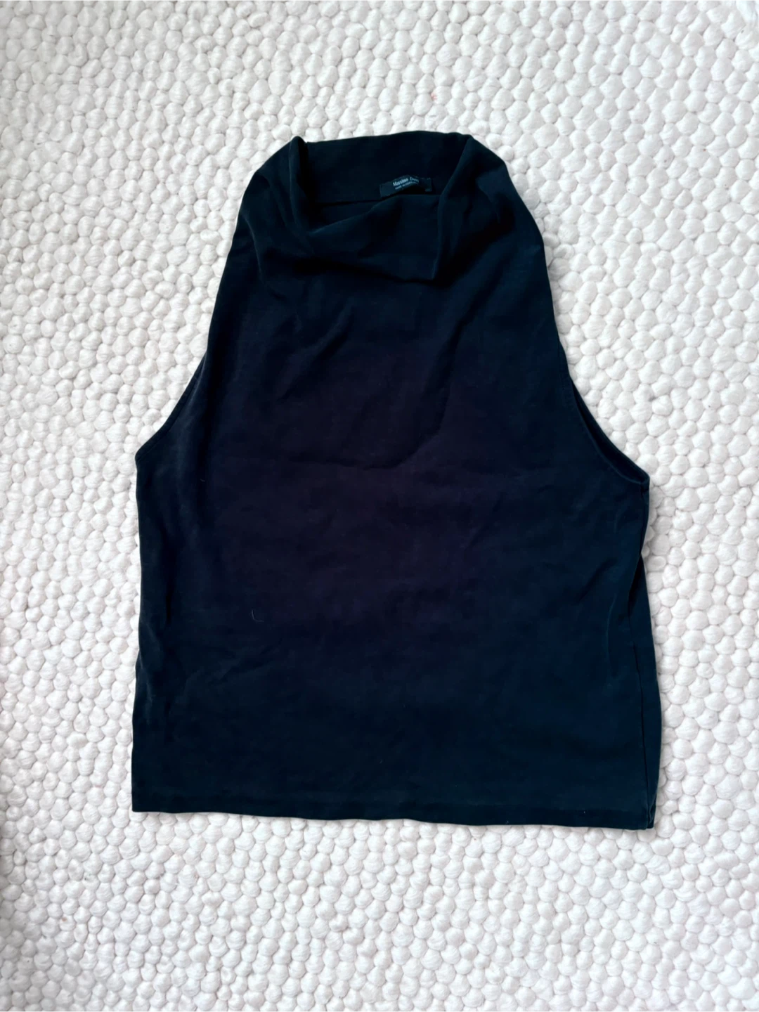 Massimo Dutti Black Mock Neck Sleeveless Top