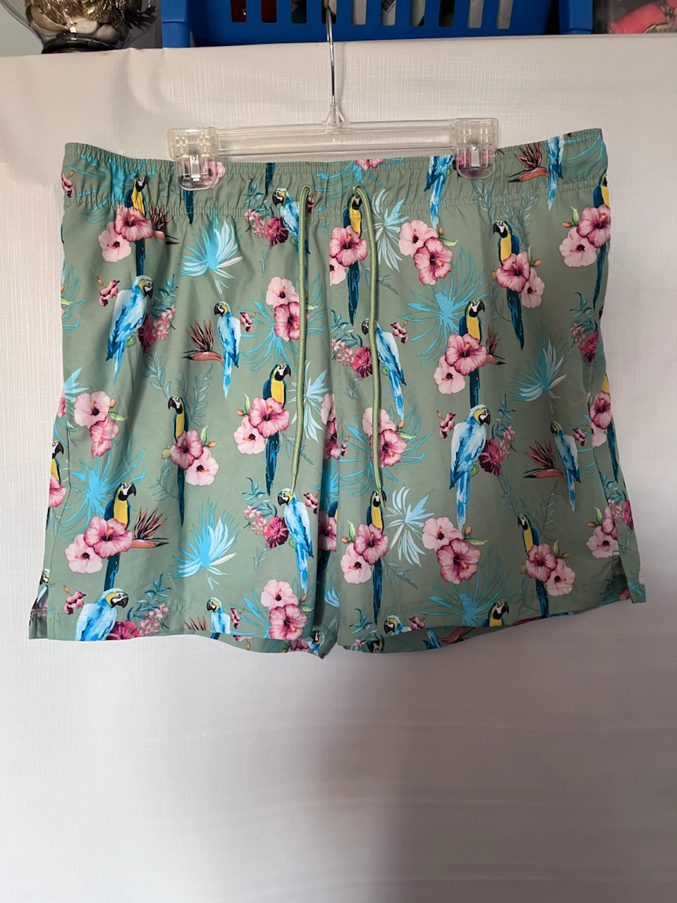 George Men's Swim Trunks XL Floral Parrot Print