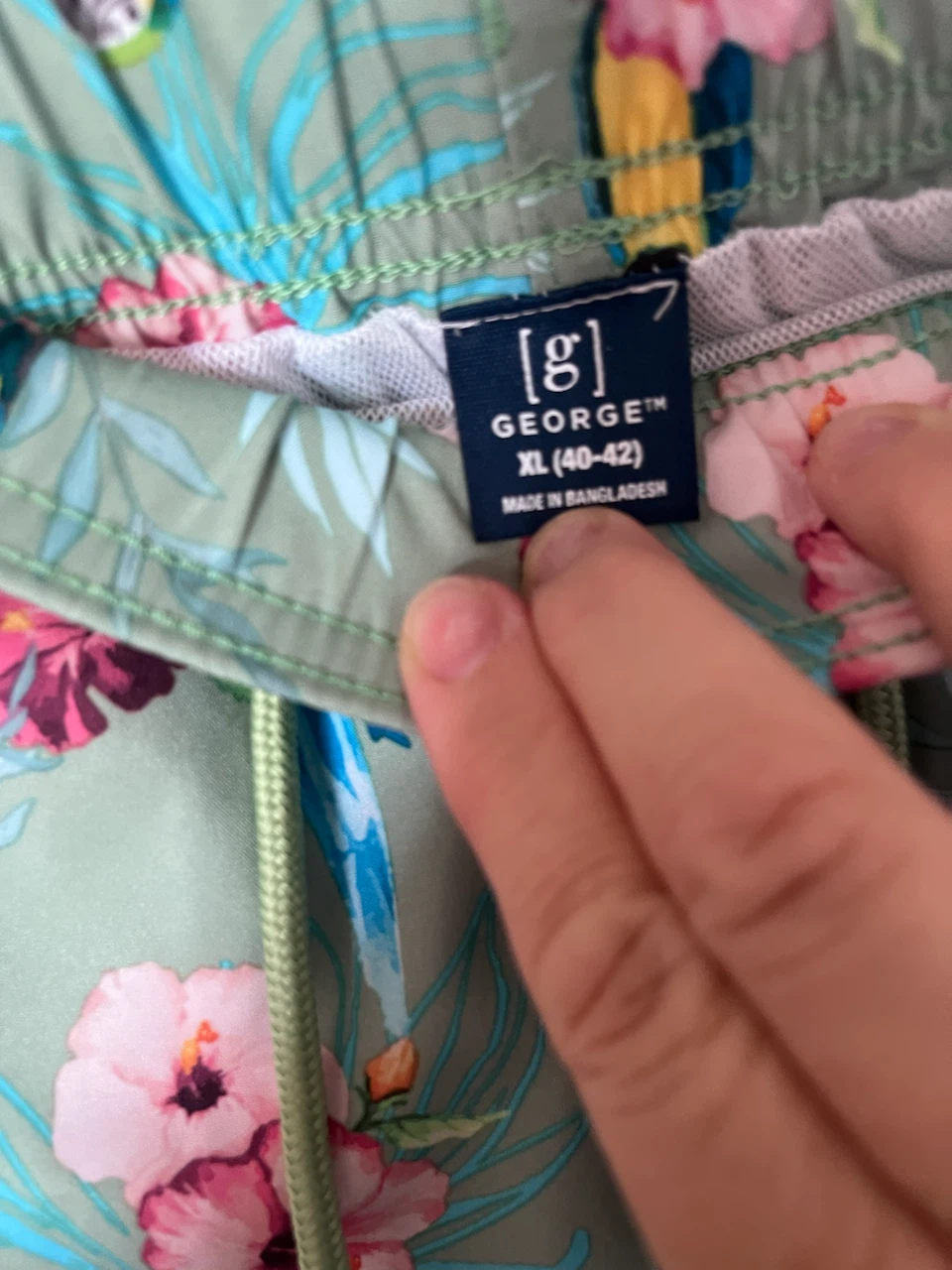 George Men's Swim Trunks XL Floral Parrot Print - photo 3