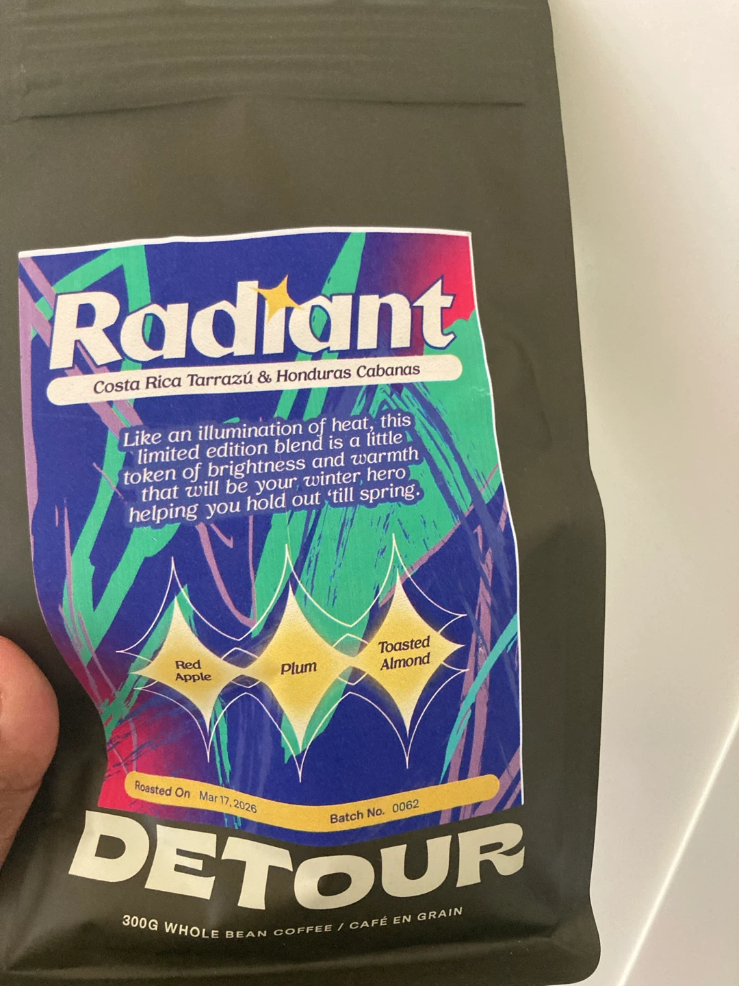 Detour Radiant Whole Bean Coffee 300g