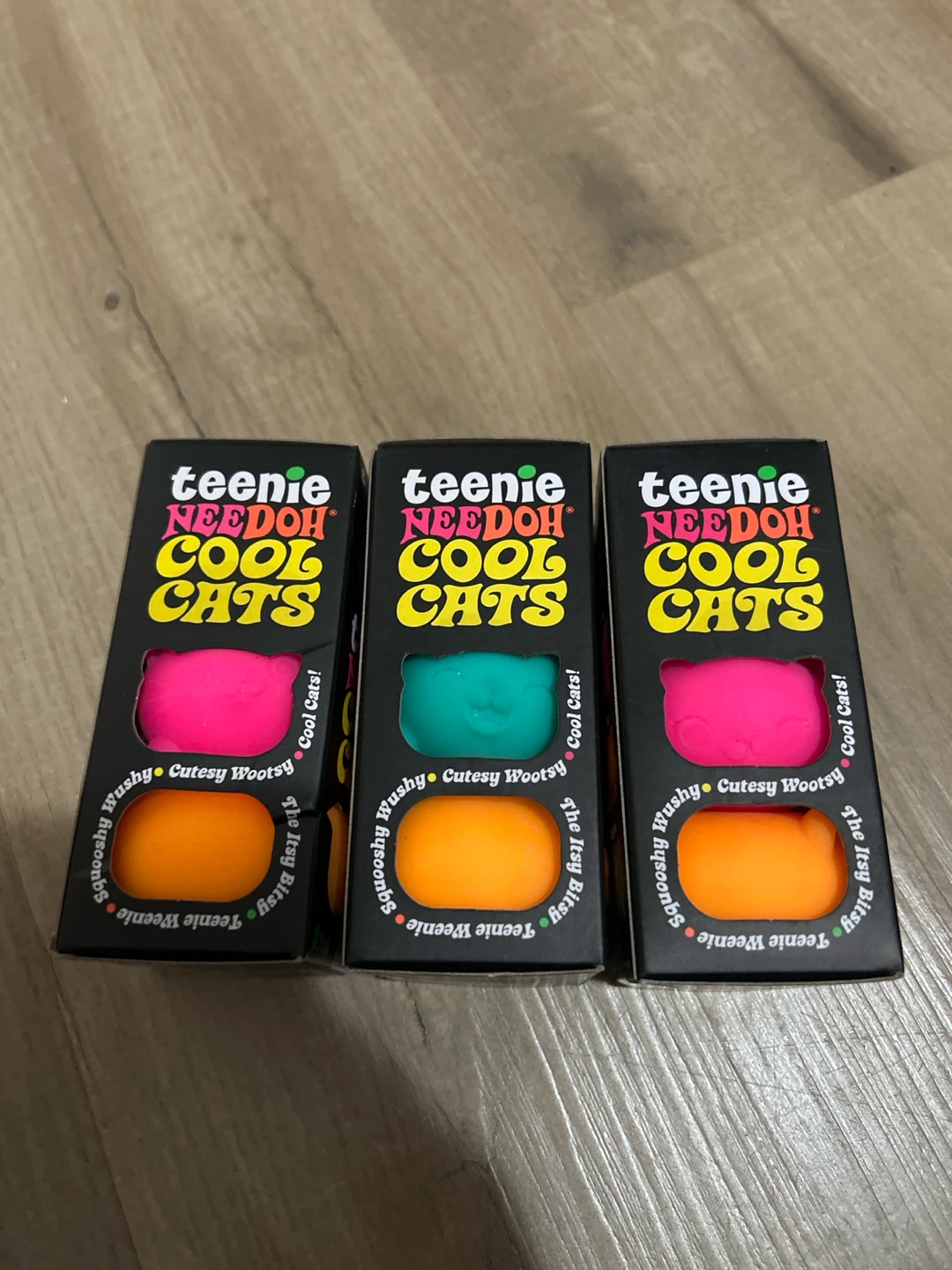 Teenie Needoh Cool Cats Squishy Toys - Set of 3