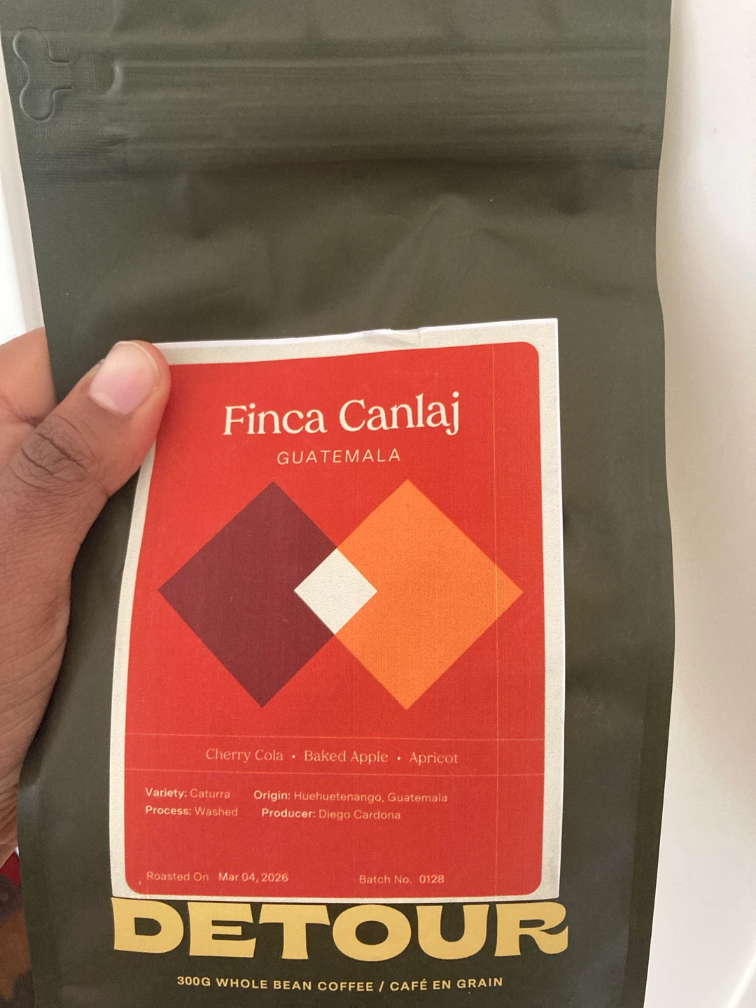 Detour Finca Canlaj Whole Bean Coffee 300g