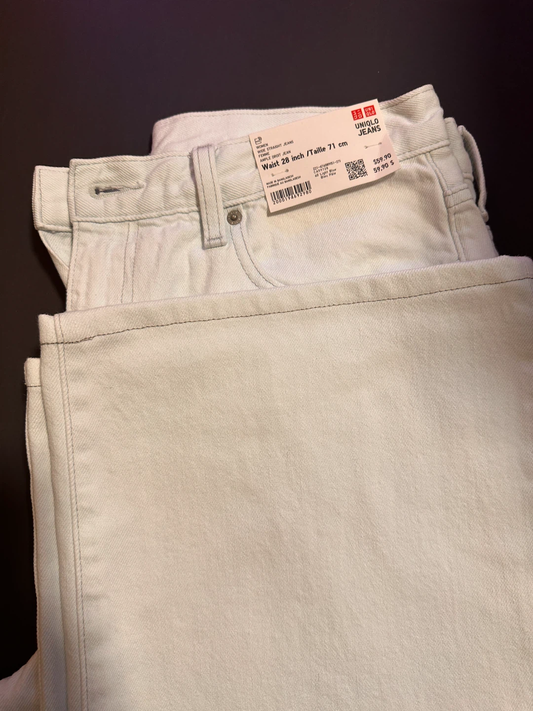 UNIQLO Wide Straight Jeans - Light Blue - Women's 28 - photo 3