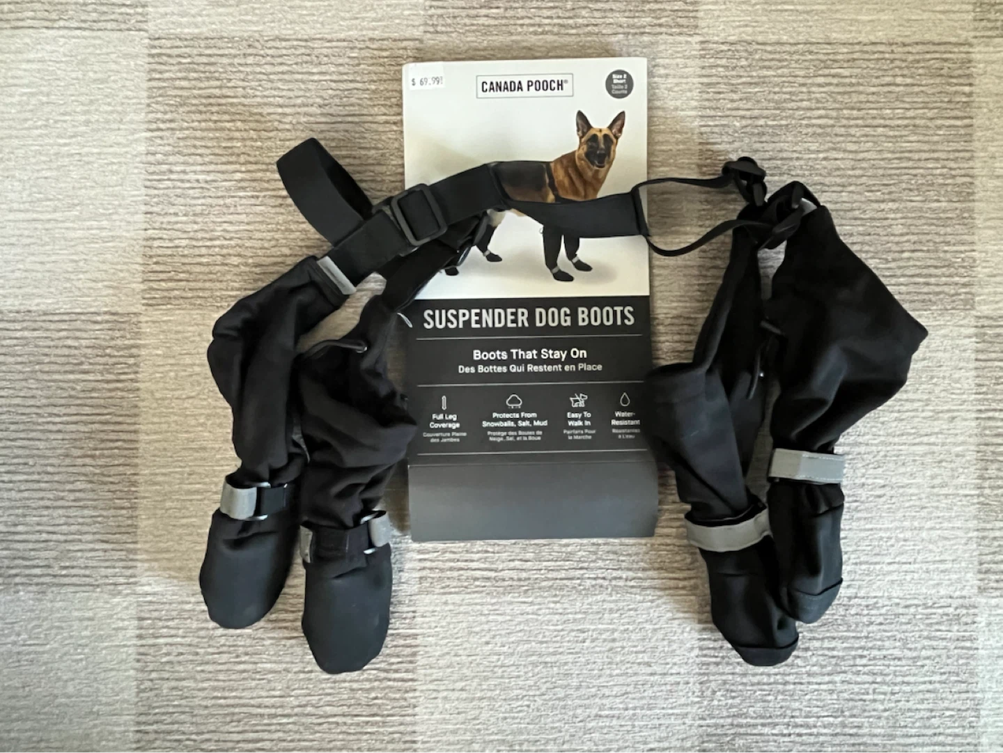 Canada pooch suspender boots - size 2 short