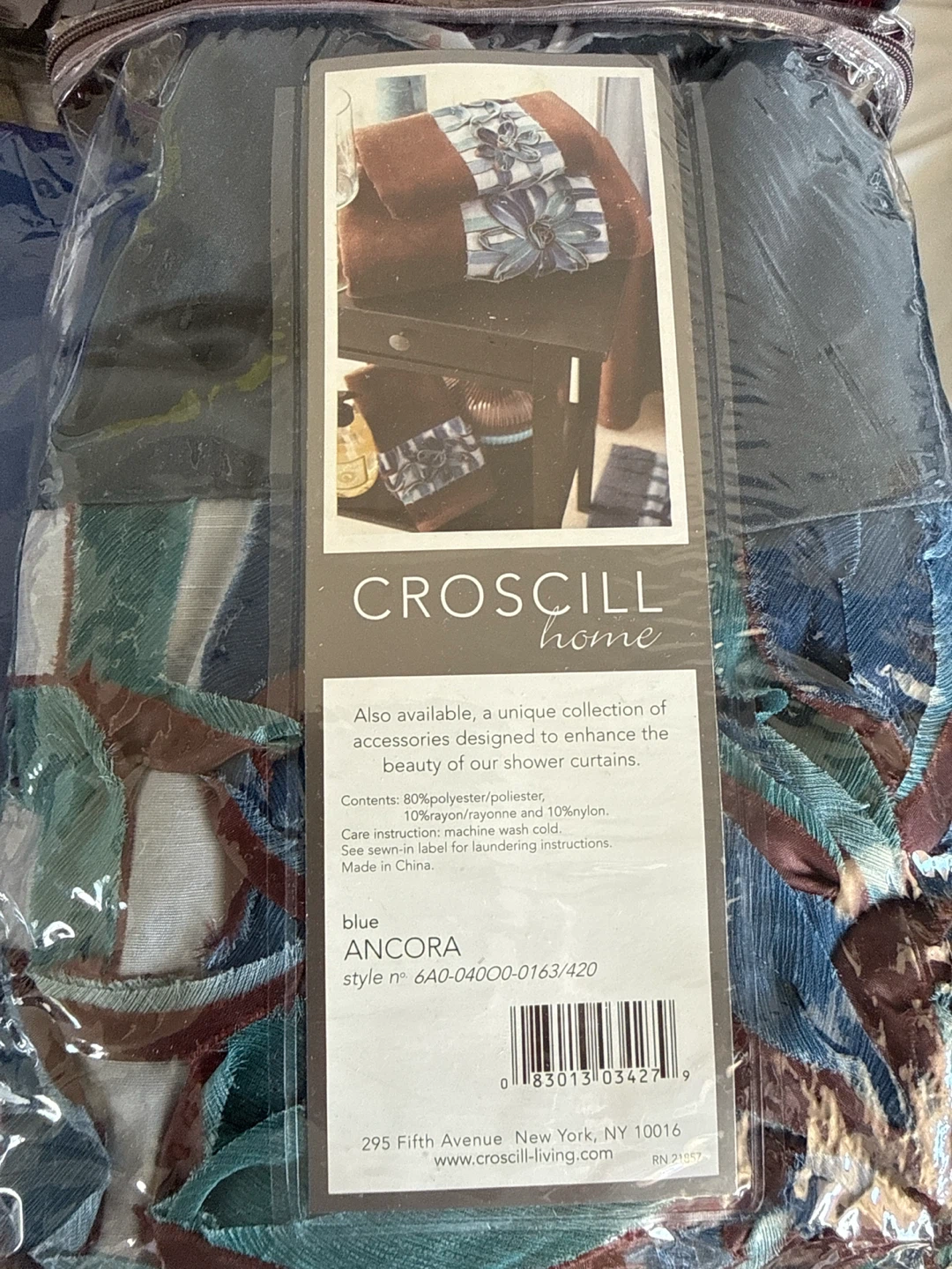 Croscill Home "Ancora" Shower Curtain - Blue
