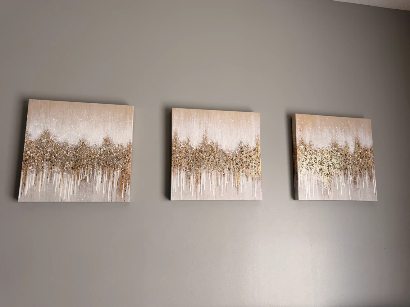 Set of 3 Glitzy Abstract Wall Art