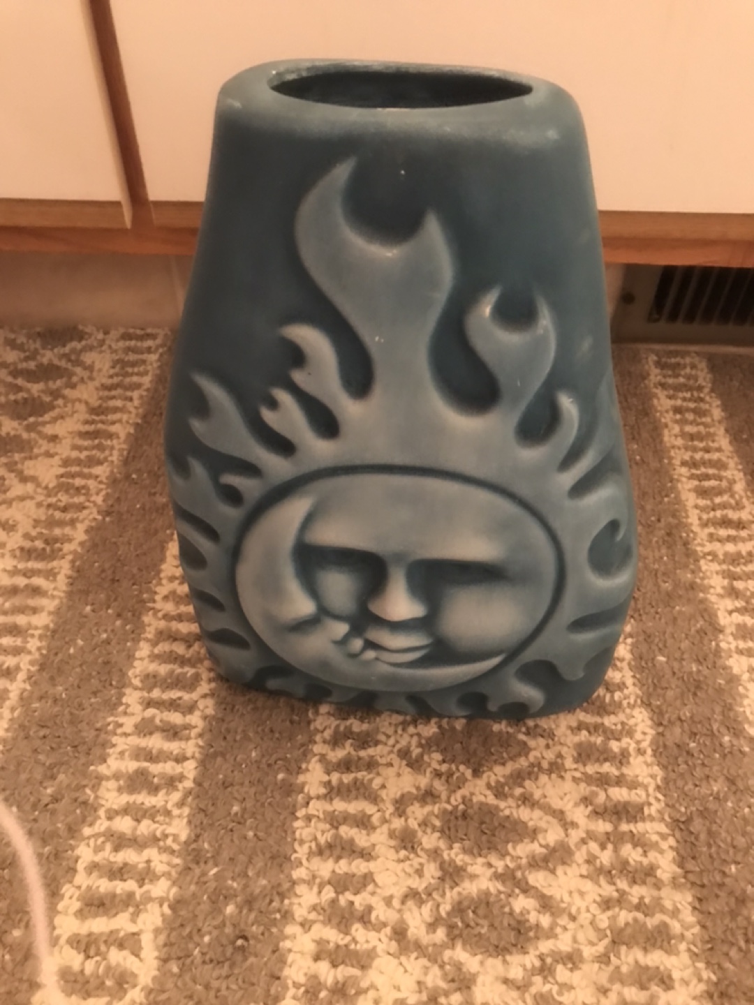 Blue Moon and Sun Ceramic Vase